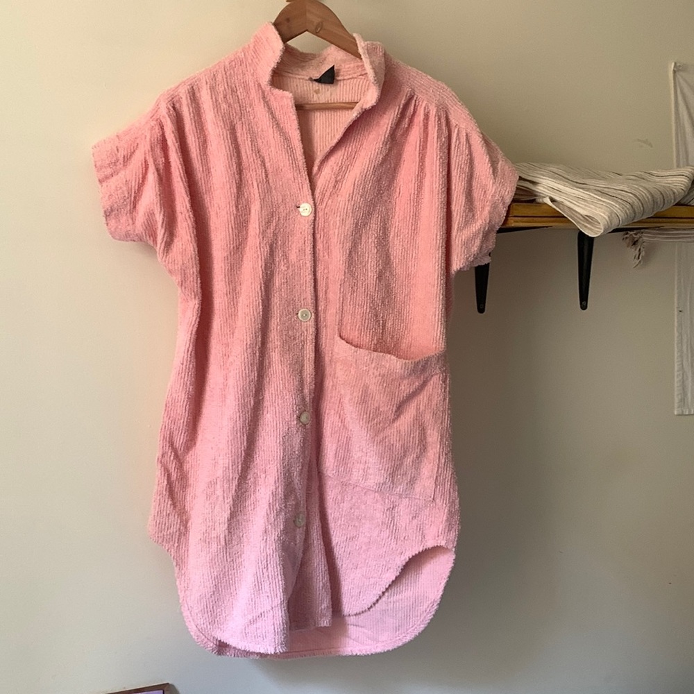 Vintage bubble gum pink bathrobe S/M